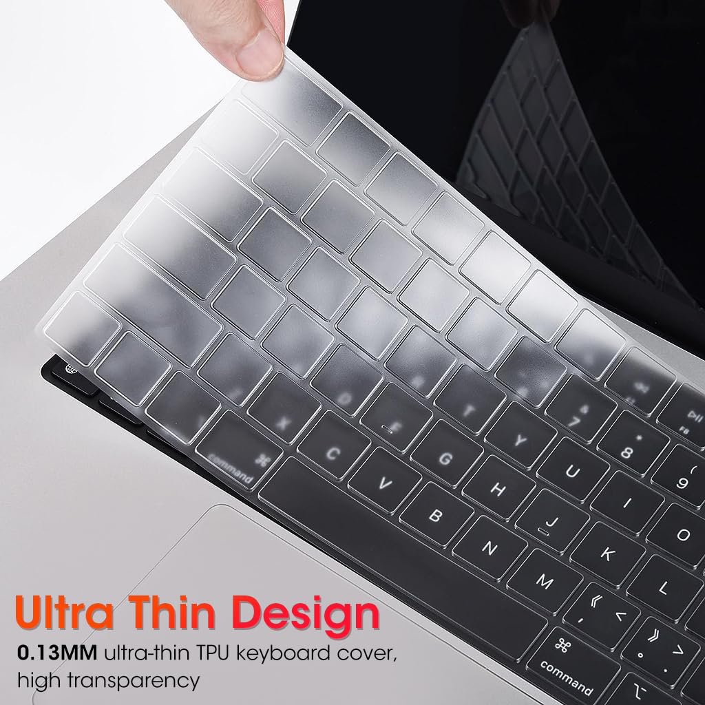 ZORBES Keyboard Cover for MacBook Air M2 15.3 and 13.6 inch featuring 0.13mm ultra thin clear TPU protection