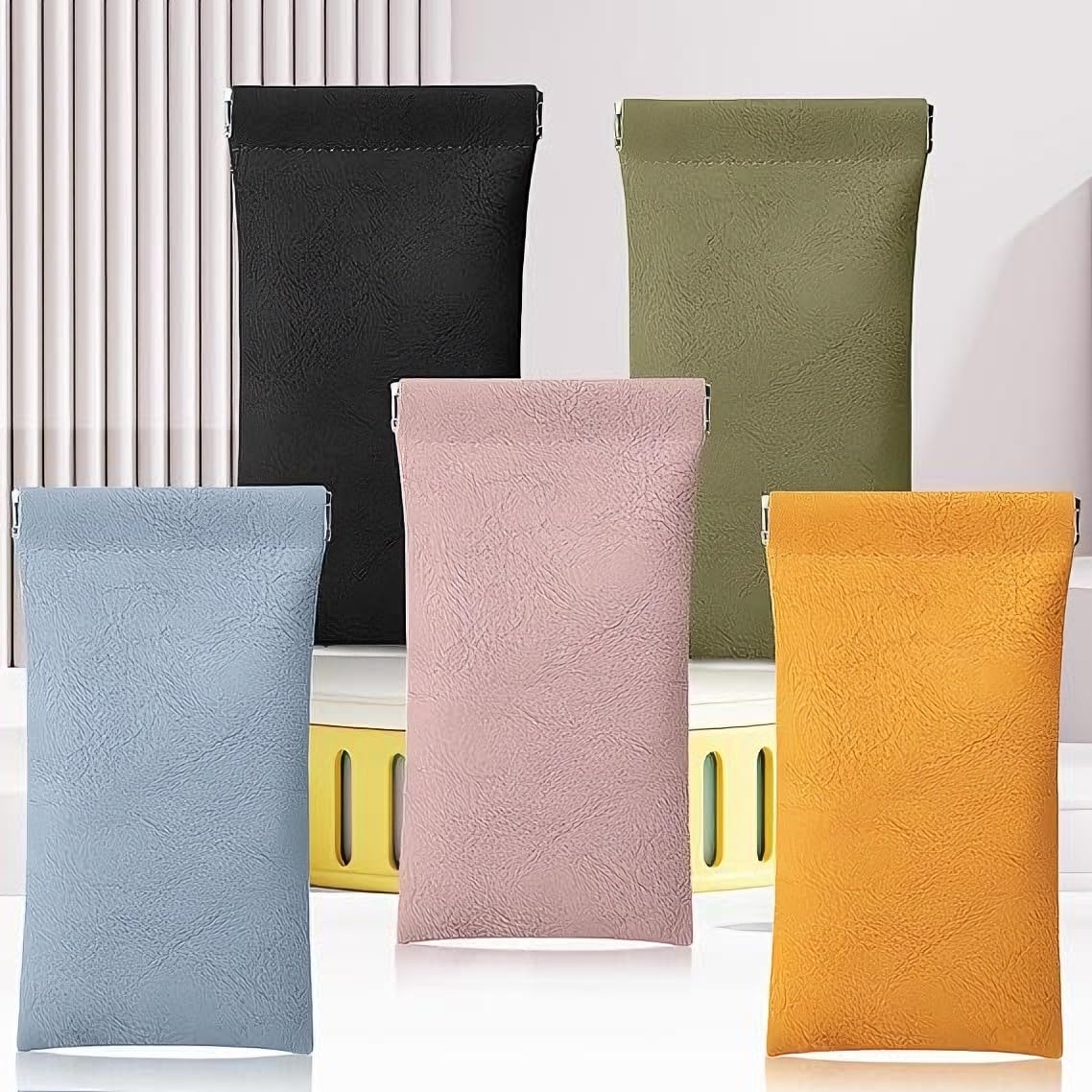 Zibuyu Leather Glasses Case Set for Sunglasses with 6.5 x 3 in Fit | 5 Colors and Gift Box