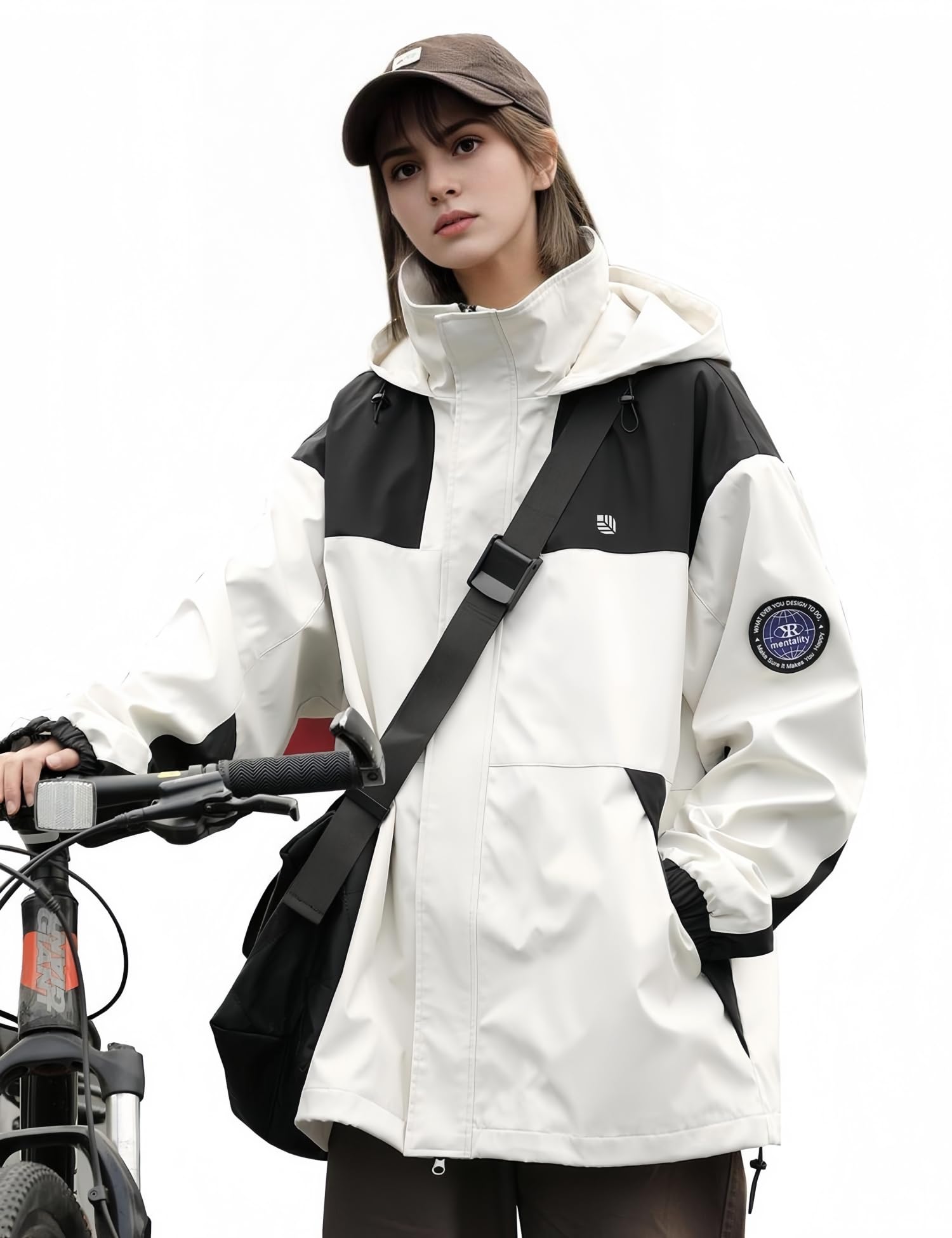 Venzina Women's Softshell Jacket for Hiking and Travel with DIY Patches | Waterproof Windproof Light Khaki