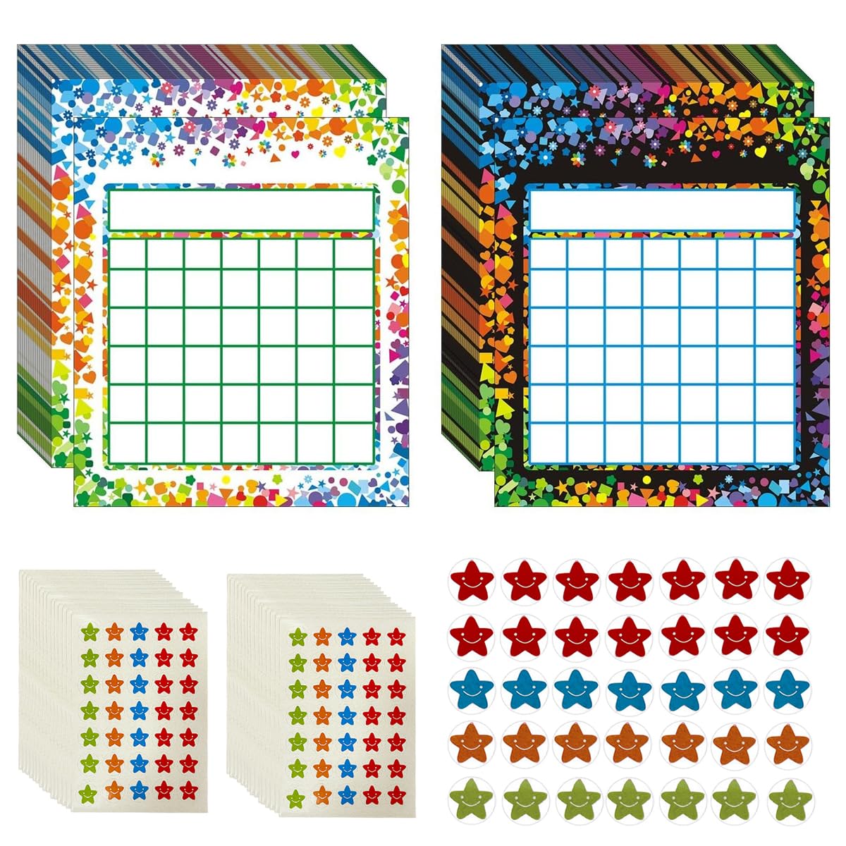 HASTHIP Reward Chart for Kids with 30 Sheets and Color Star Stickers | Classroom or Home Use