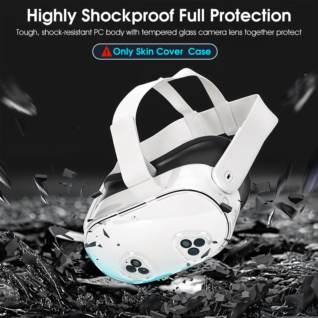 ZORBES Skin Cover for Meta Quest 3S VR Headset with Transparent TPU Protection | Snug-Fit Anti-Scratch Design