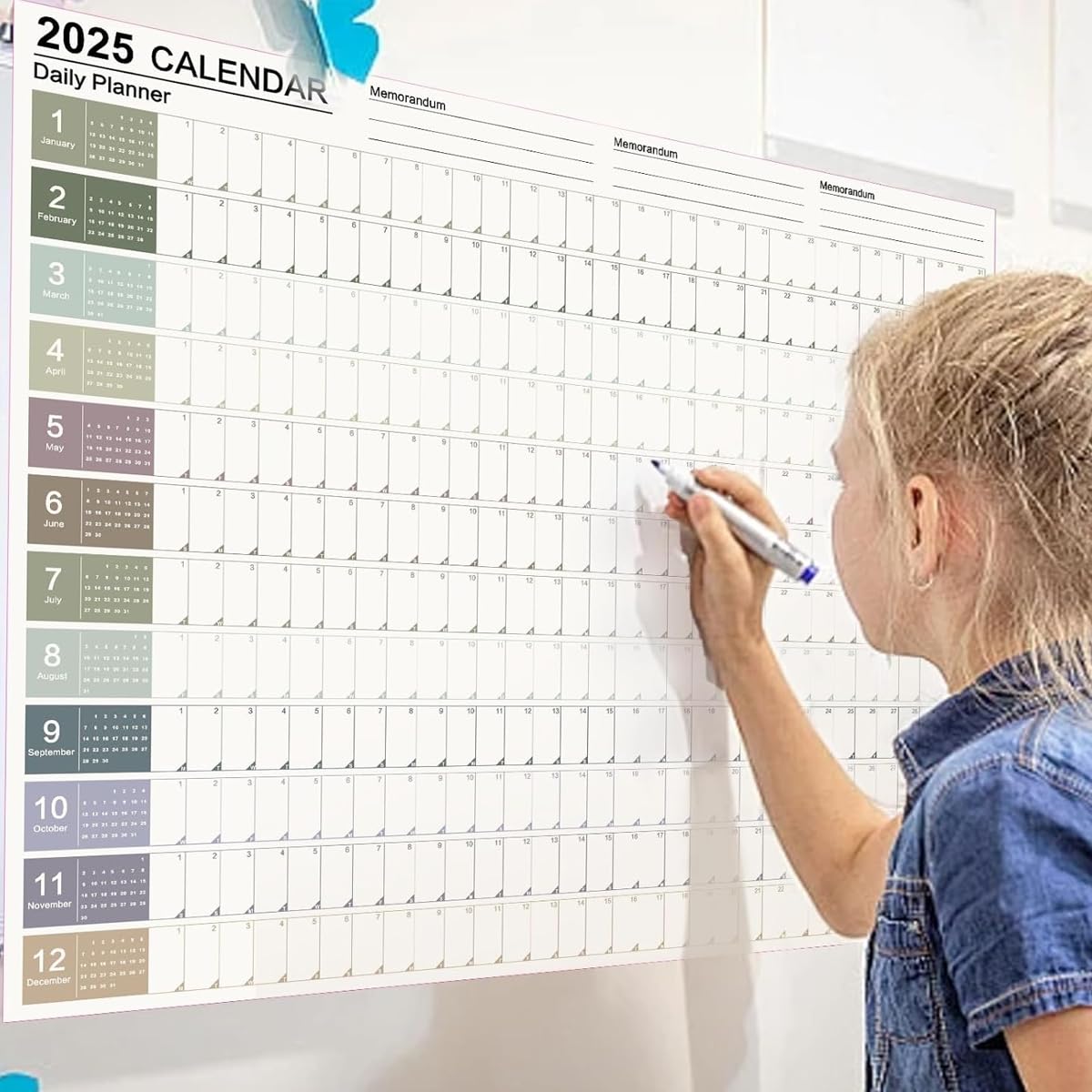 OFIFO 2025 Planner Desk Pad Calendar for Office and Study with Motivational Stickers 29x20