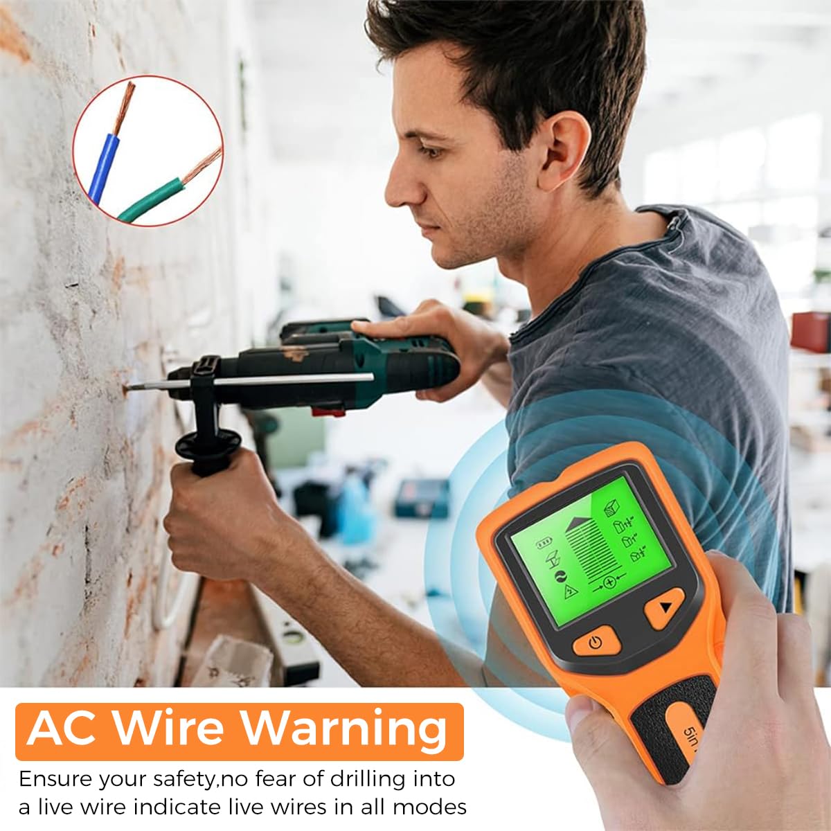 Serplex Stud Finder for Home Renovation with 5 Detection Modes and Auto Calibration | LCD Display