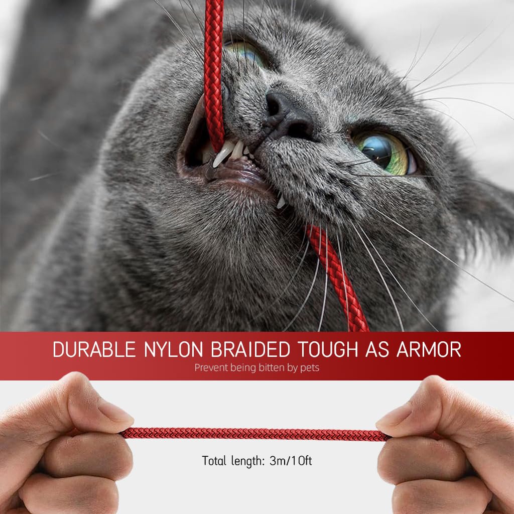 Verilux USB C Cable 10FT for Fast Charging and Data Sync with Nylon Braided Design | 3PCS