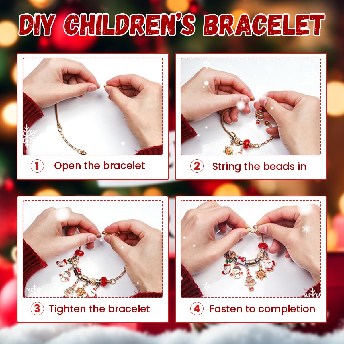 SANNIDHI Christmas Advent Calendar 2025 for Girls with 24 Grids and Gold Charms | DIY Bracelet Making Gift