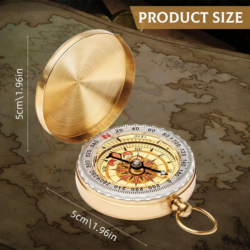Proberos Pocket Compass for Camping and Hiking featuring Glow in the Dark 2.36 in | 3PCS