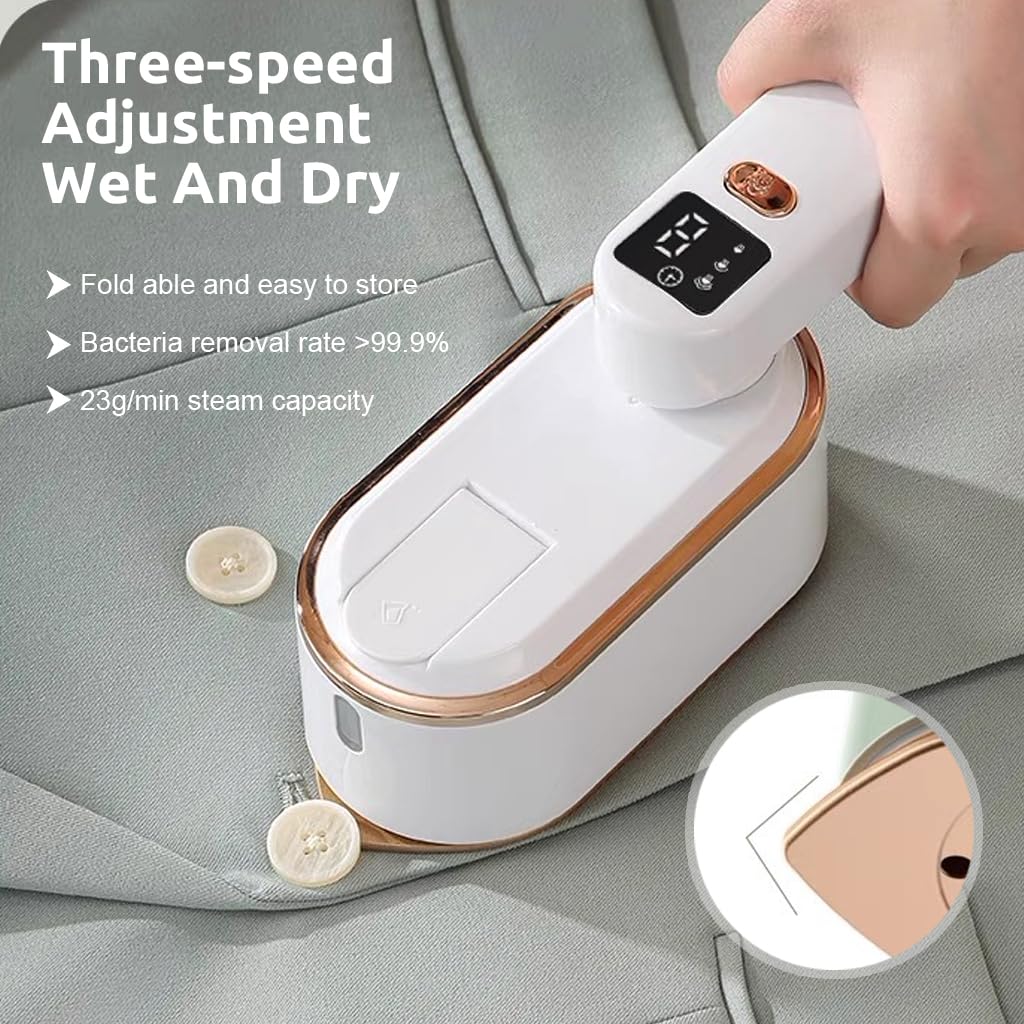 Supvox Handheld Garment Steamer for Clothes with 1200W Power and Integrated Hook | LCD 3-Level Travel Steamer