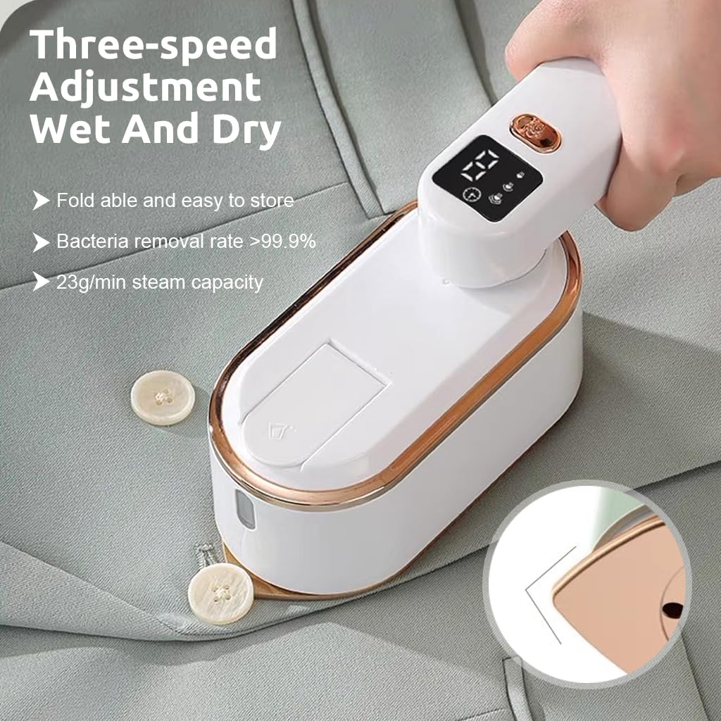 Supvox® Handheld Steamer for Clothes LCD 1200W Handheld Garment Steamer with 3 Levels Travel Handheld Garment Steamer with 150ml Water Tank & Iron Plate Cover with Intergrated Hook