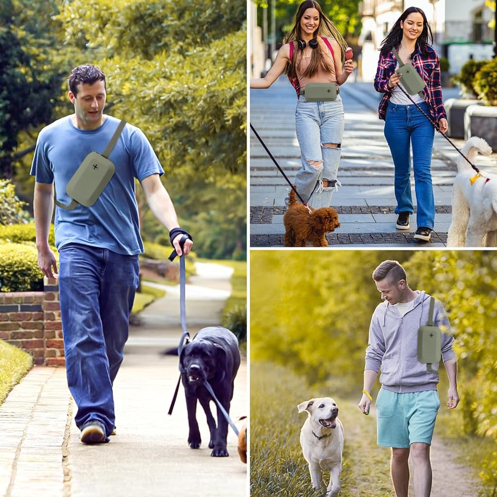 Qpets Silicone Dog Treats Pouch for Walking and Training featuring Waste Bag Holder | Food‑Grade Waterproof Waist Bag with Adjustable Belt