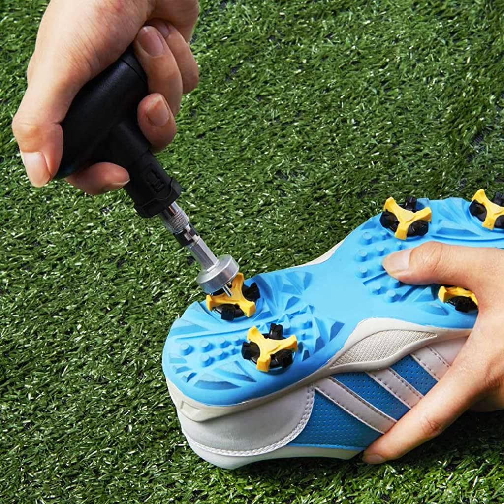 Proberos Golf Shoe Wrench Tool with 3 Bits and Ergonomic T Handle for Cleat Removal | Zinc Alloy and ABS Construction