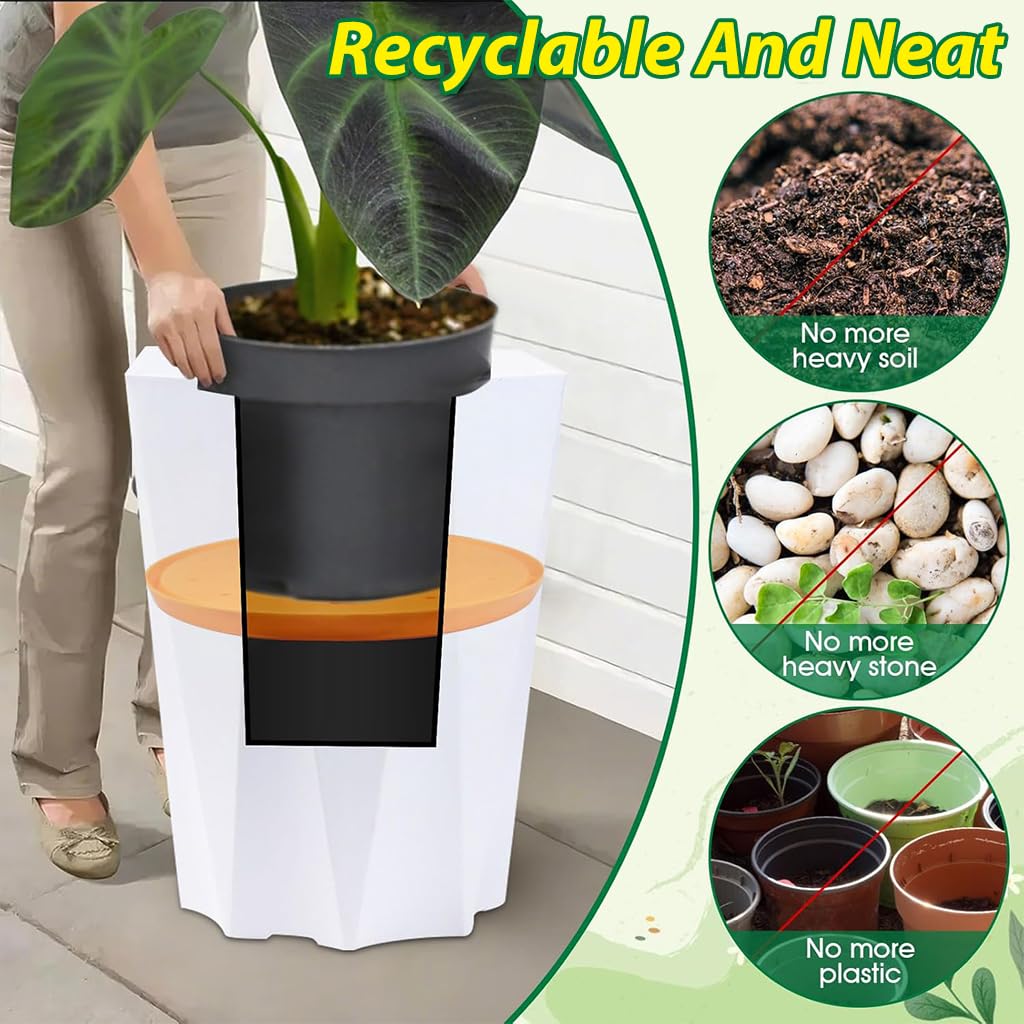 HASTHIP Pot Drain Insert for Planters with Multi Hole Ventilation 25cm Diameter | Prevents Root Rot