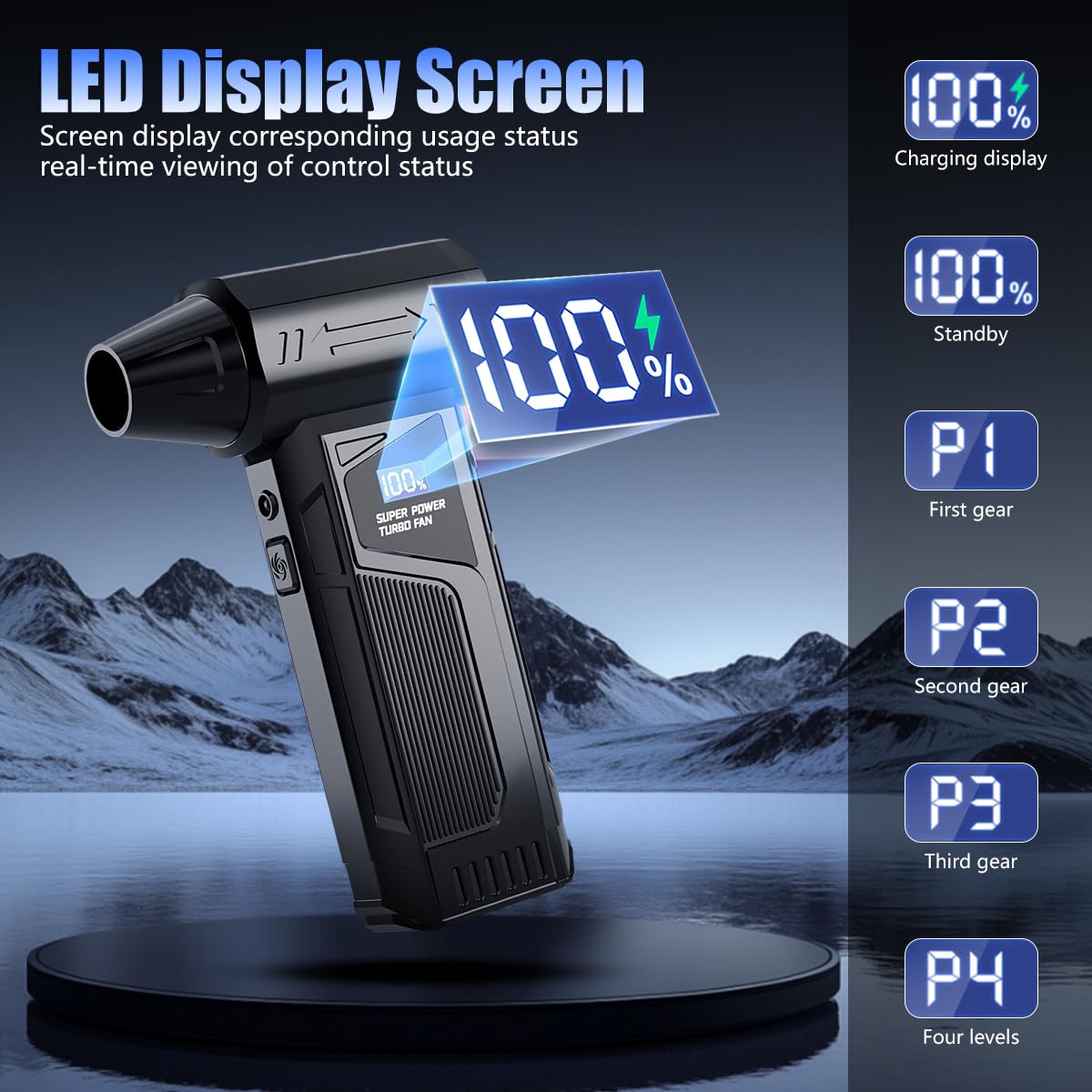 ZORBES Cordless Air Duster for PC and Car Cleaning with 11000RPM Motor & 4 Speeds | LED Light