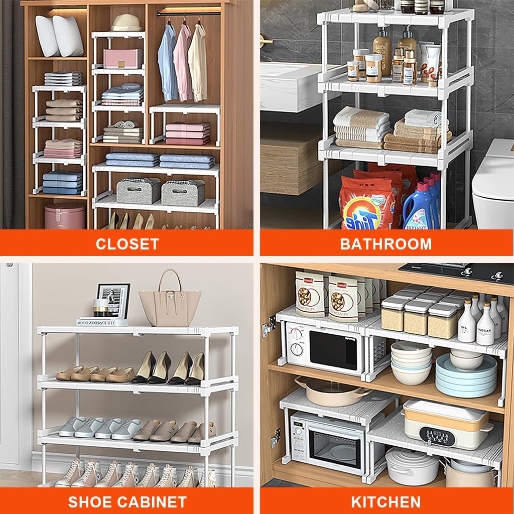 HASTHIP Adjustable Wardrobe Shelf for Cabinets with 18–26 in Expandable Rack | 110 lbs Capacity Carbon Steel