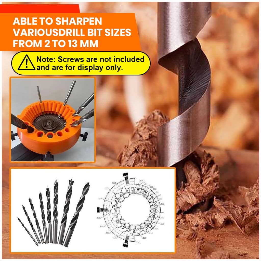Serplex Drill Bit Sharpener for 2–13mm Bits with Multi Slot Design for 125mm Angle Grinder