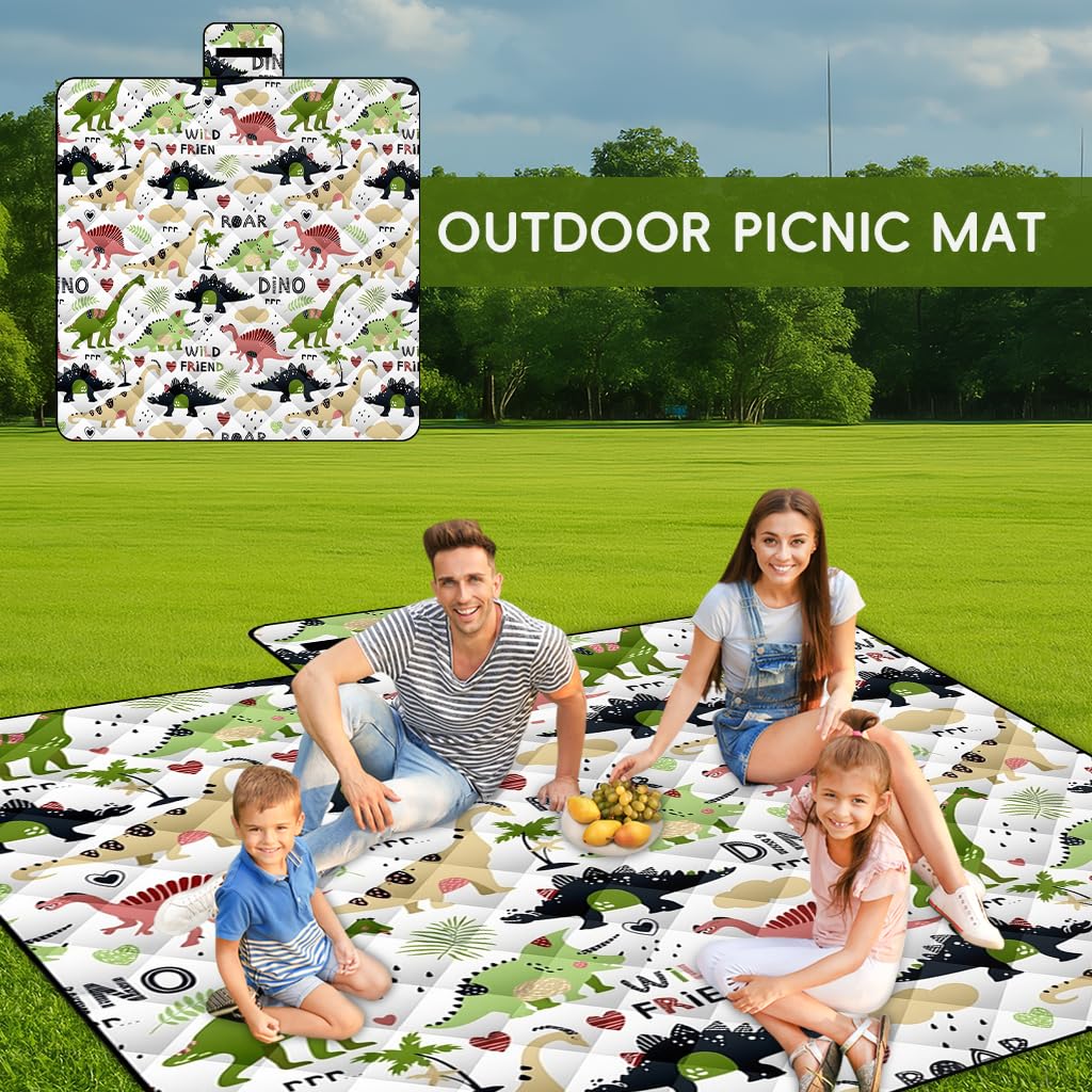 PROBEROS Picnic Blanket for Outdoor Use with 2x2m Waterproof PEVA Layer | Self Packable Design
