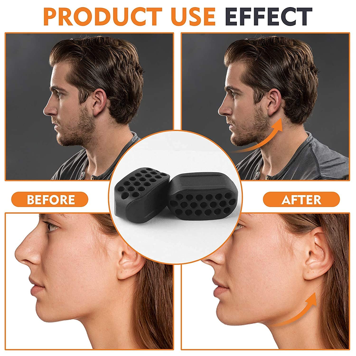 MAYCREATE 2 Pcs Small Jawline Exerciser for Women & Men, Jaw Trainer Jawline shaper jaw Workout, Double Chin Reducer, Face Slimmer and Neck Toning, Define Your Jawline (Black)-4th Gen