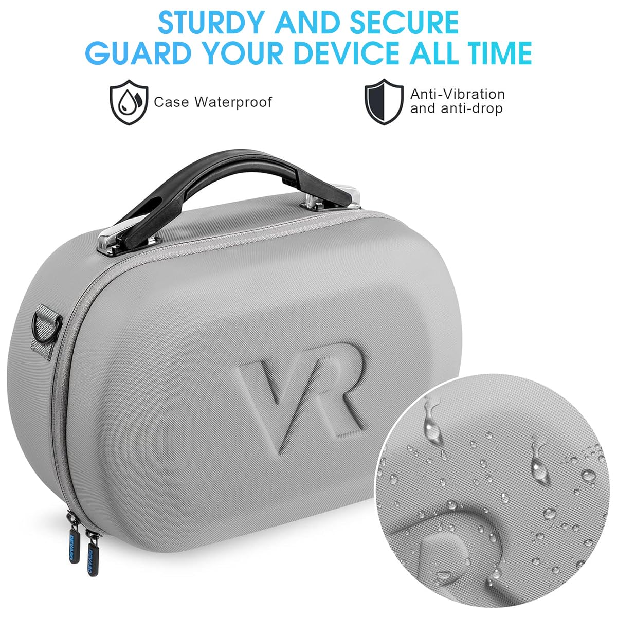 ZORBES Carry Bag for Oculus Quest 3 with 32.5x22.5x15.3cm Hard Felt Shell | Waterproof Travel Case and Accessory Organizer