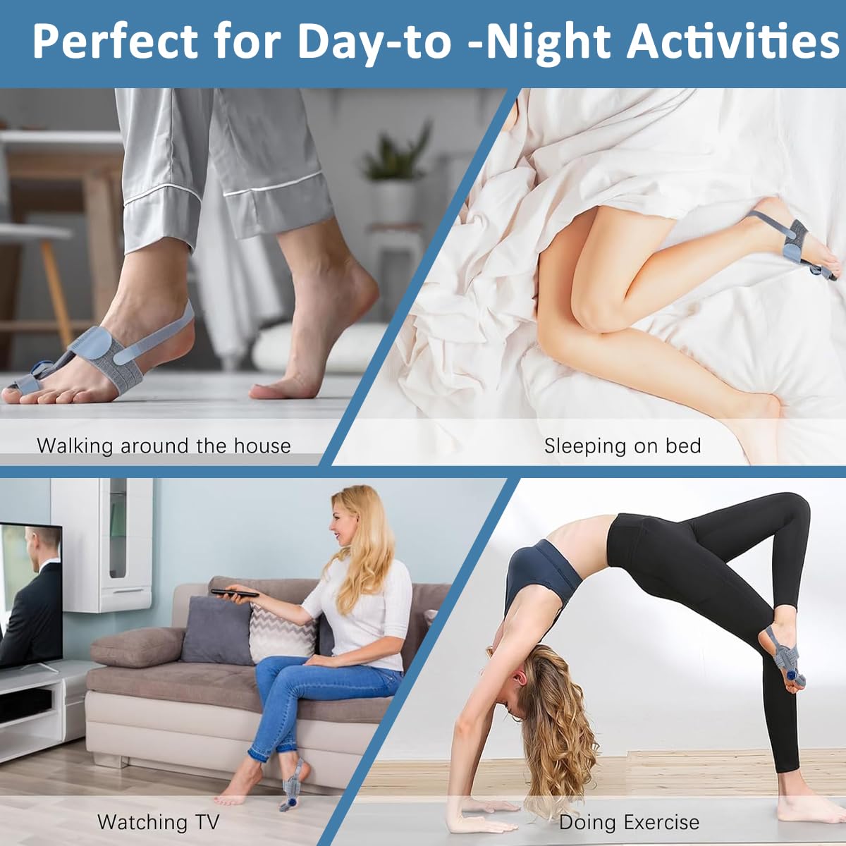 HANNEA Bunion Corrector for Women and Men featuring 180° Adjust Knob with Silicone Pad | Grey Orthopedic Toe Straightener