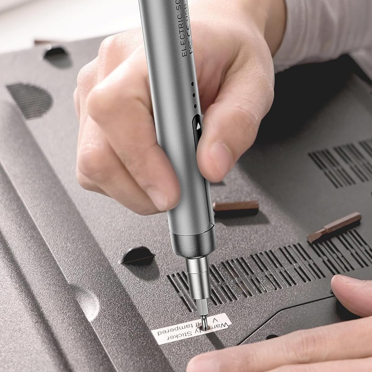 Serplex Mini Electric Screwdriver Kit with 38 Bits and 6 Pry Tools featuring 0.35 Nm Torque | USB Rechargeable Tool for Phone Laptop and Watch Repair