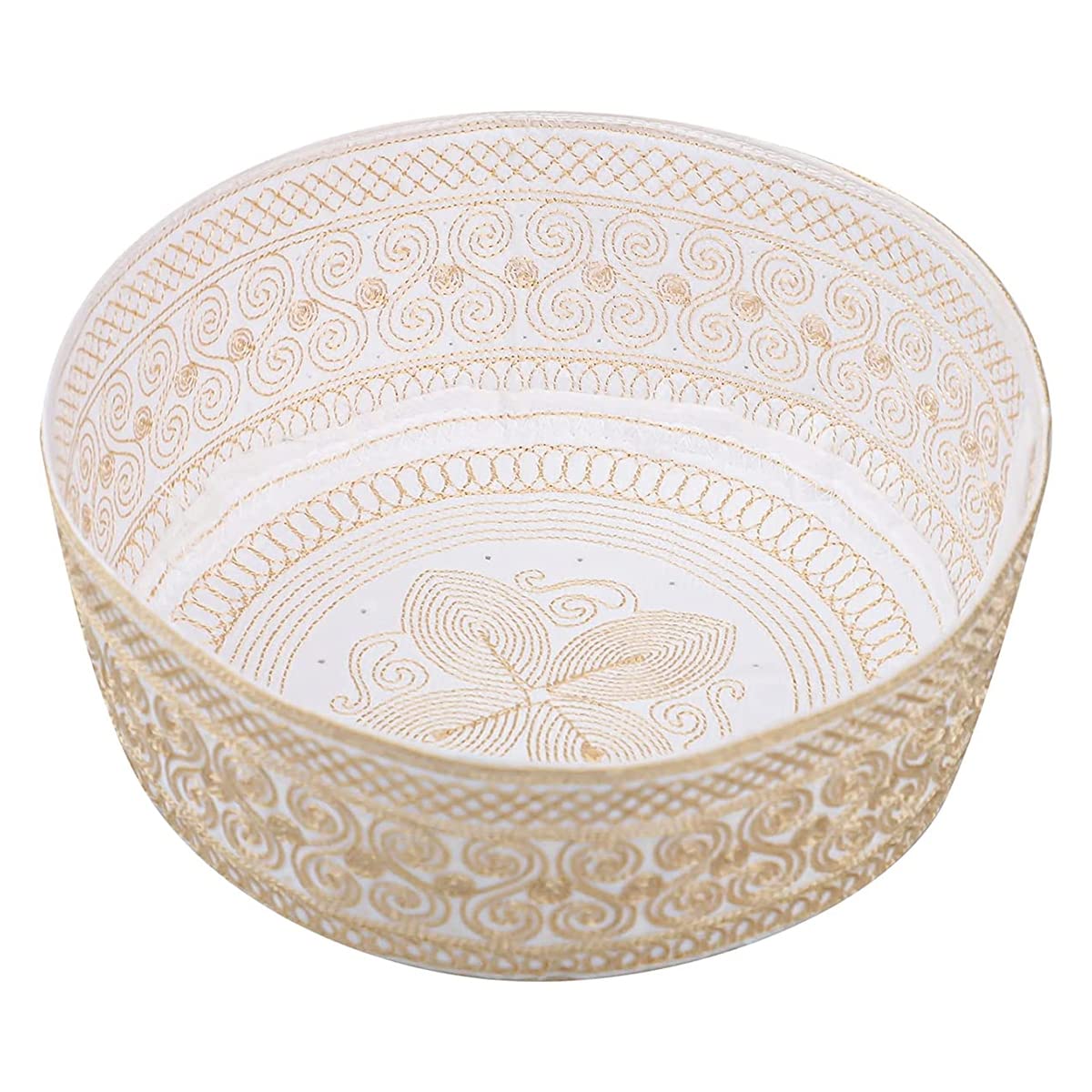 GUSTAVE Muslim Cap for Men featuring Embroidered Pattern and 56–58cm Fit | Beige Cotton Blend