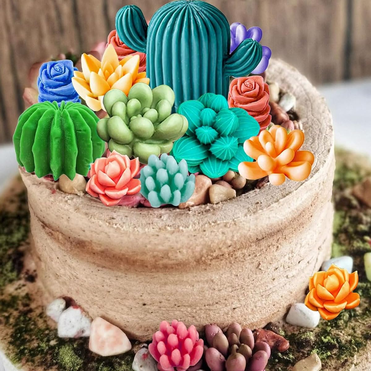 HASTHIP Succulent Silicone Molds for DIY Resin Desk Decor featuring 18PCS 9 Styles | Reusable Food‑Grade Material