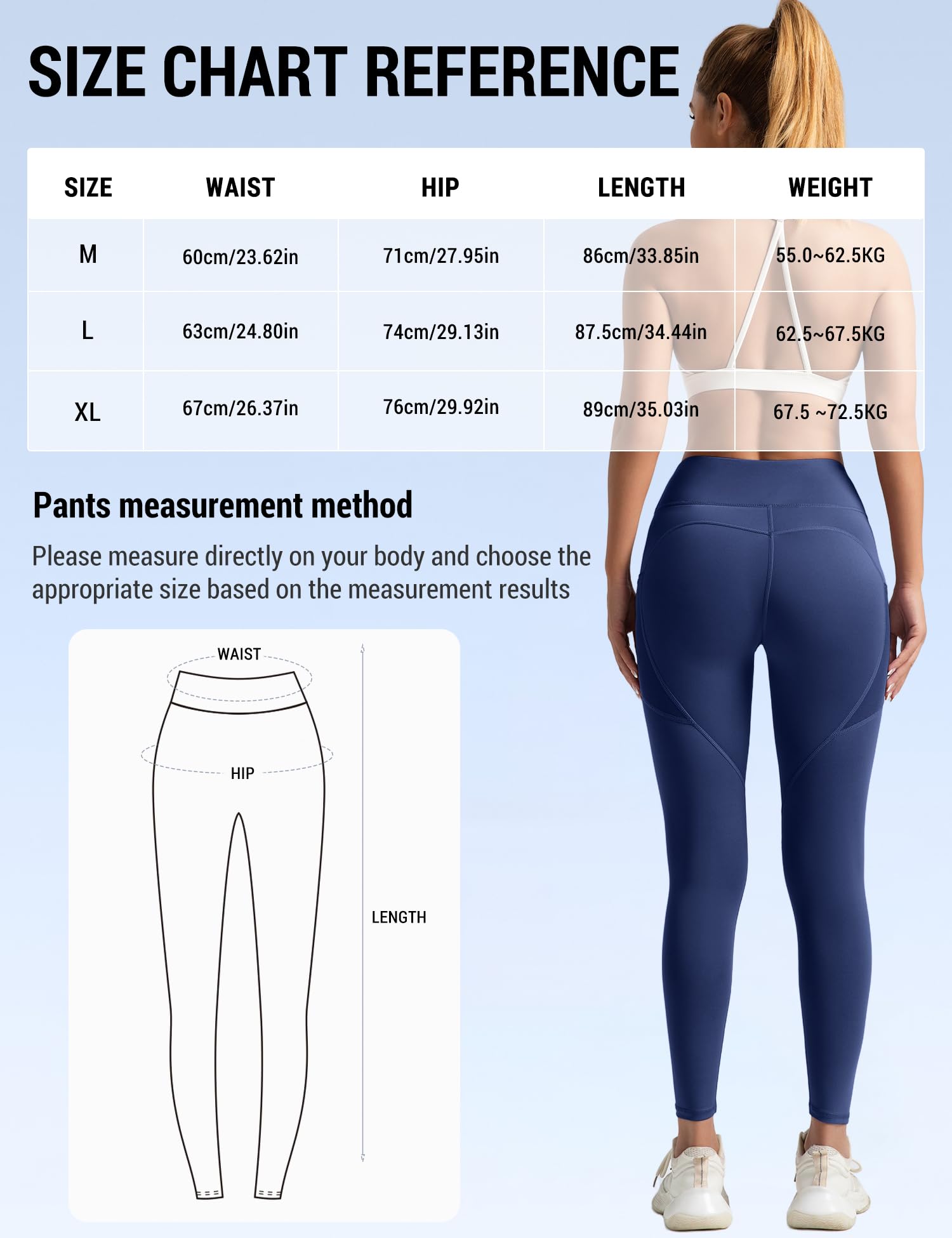 Venzina Yoga Pants for Women with Mesh Panels and Side Pocket | High-Waisted Navy Blue Workout Tights