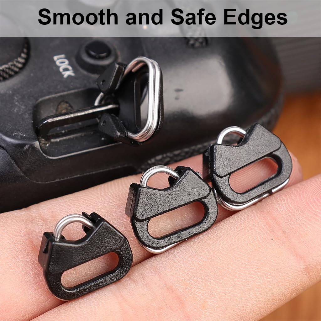ZORBES Camera Strap Triangle Buckles for Shoulder Strap with ABS Plastic Caps | 4Pcs Stainless Steel Connectors