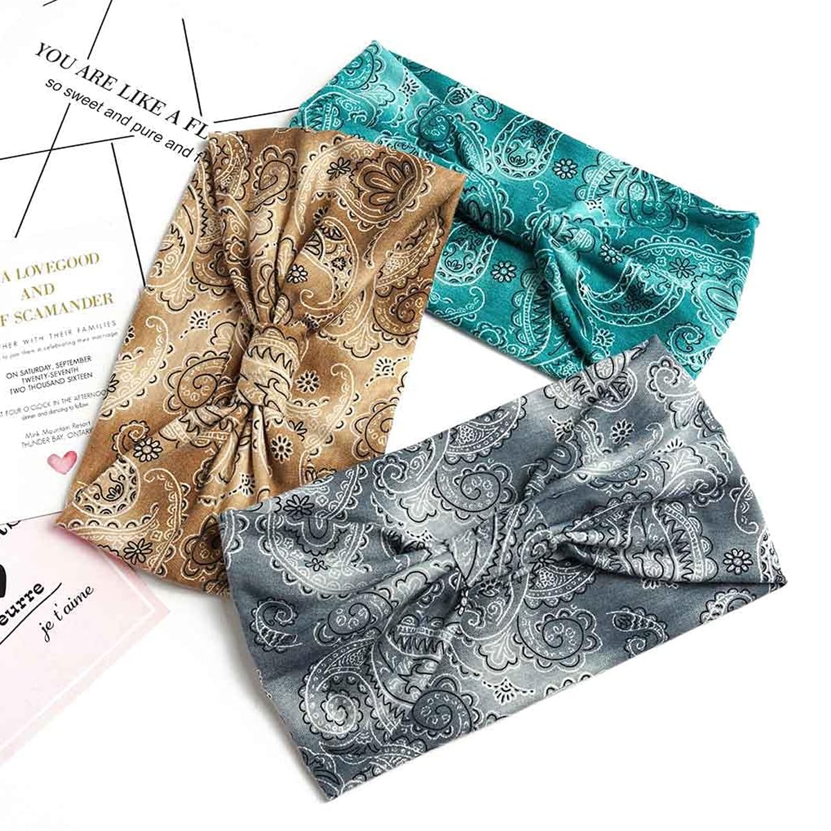 Proberos Hair Bands for Women featuring 6PCS Set 14x24cm Stretch Fit | 95% Polyester & Spandex Bohemian Style