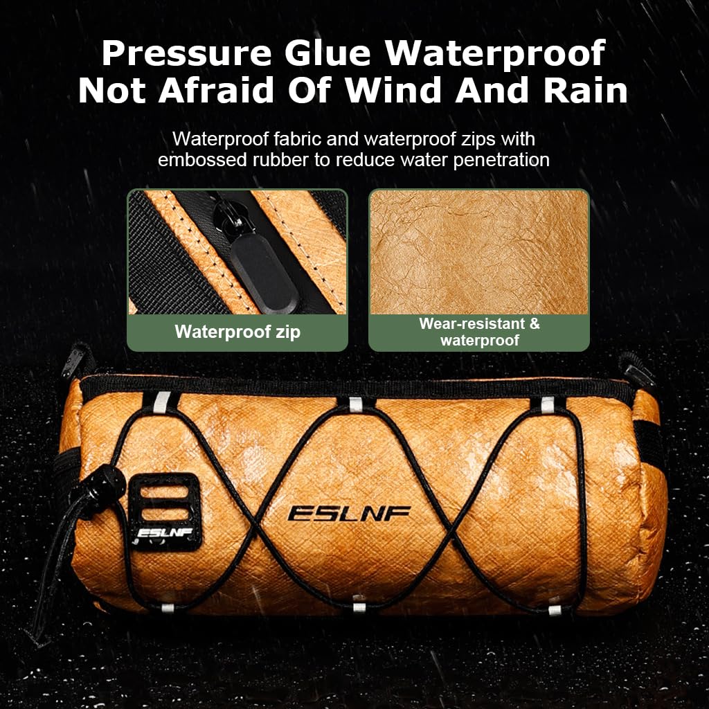 PROBEROS Bike Handlebar Bag for Outdoor Riding with 23.6x10.5x10cm Capacity and Dual Straps | Waterproof 900D Polyester Shoulder Style