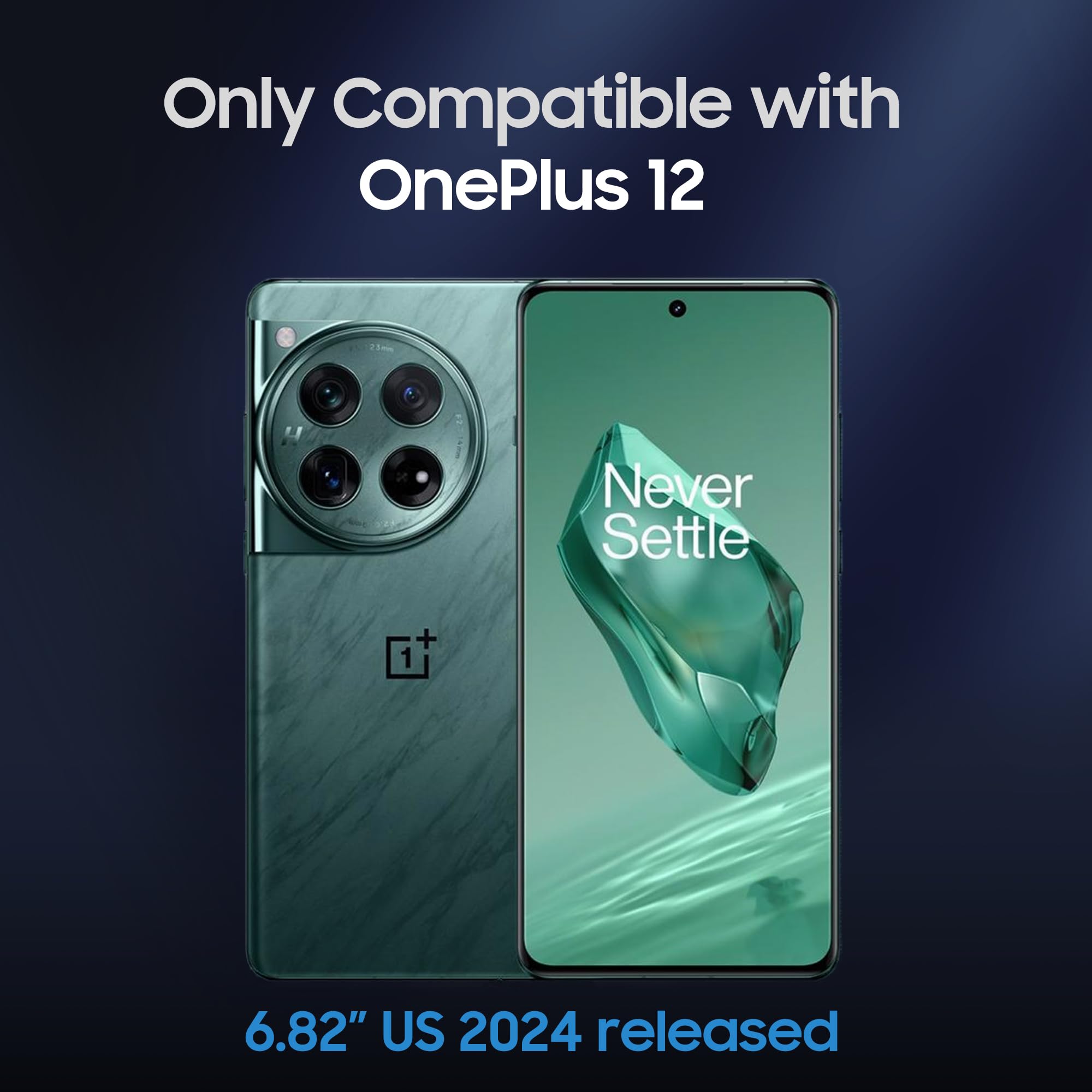 Zeitel Phone Case for OnePlus 12R with Corner Cushioning and Camera Lens Protection | Matte Black Anti Slip TPU Cover