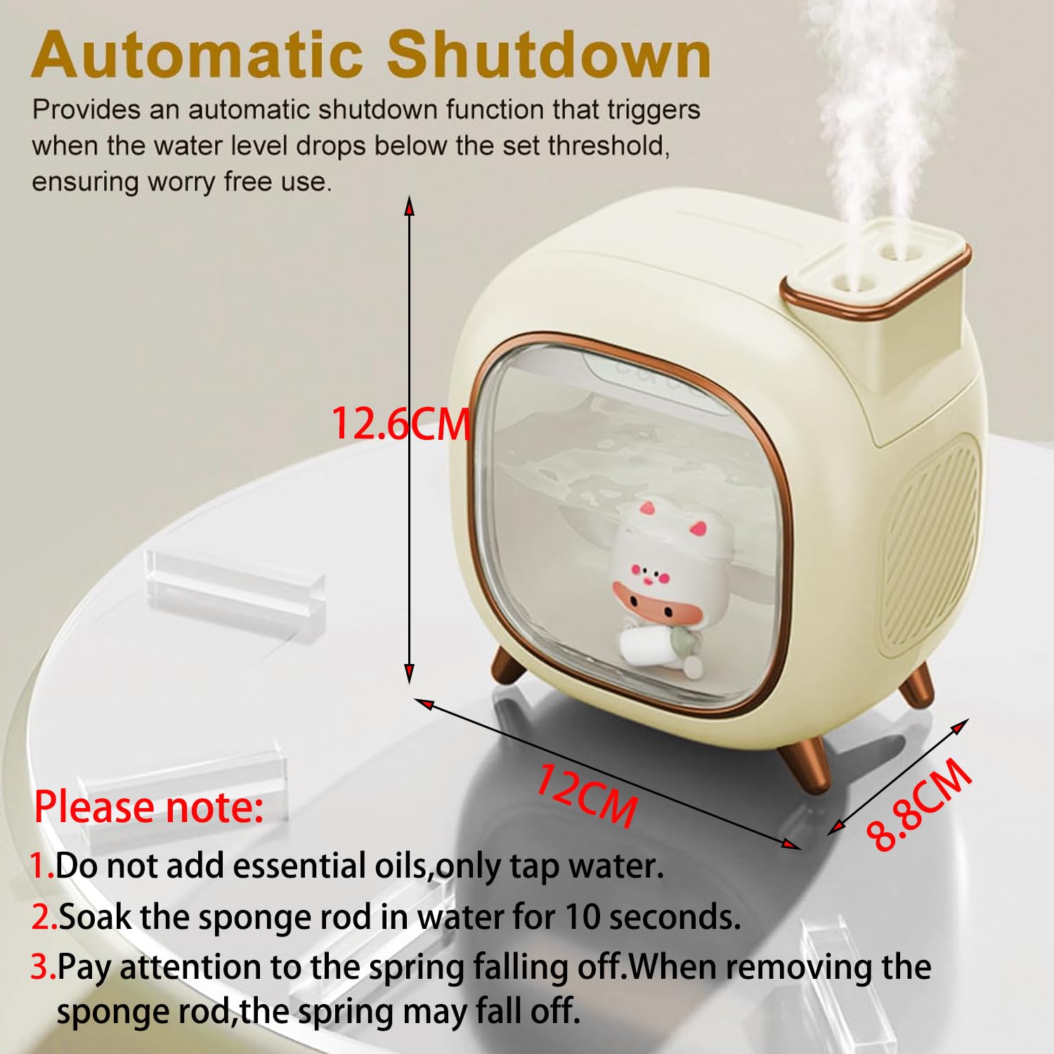 Supvox Humidifier for Room with 500ml Tank and Dual Spray Mode featuring 7-Color Night Light | USB Powered Quiet Aroma Diffuser