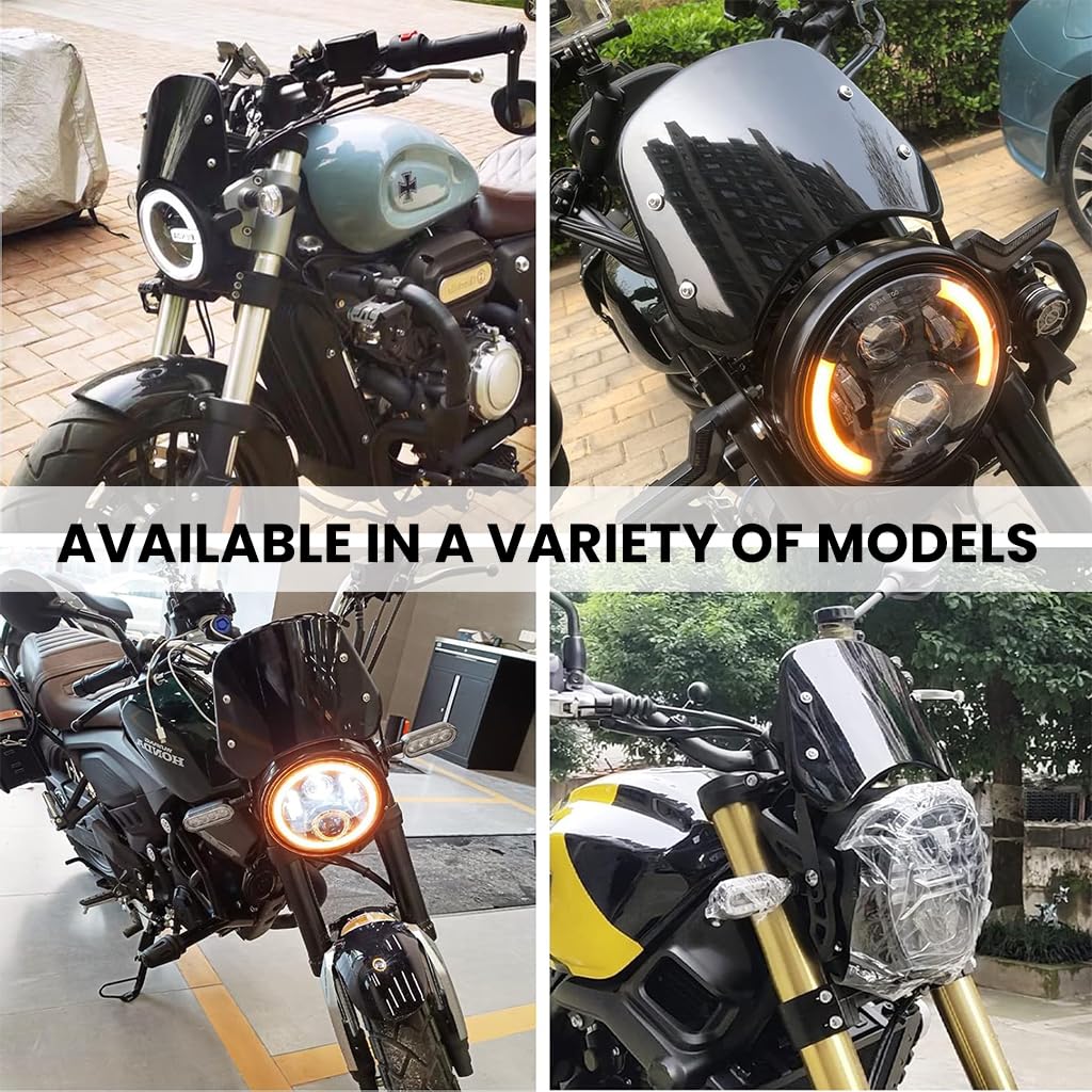 STHIRA Universal Motorcycle Windshield for Wind Protection with Mounting System | Enhanced Ride Comfort
