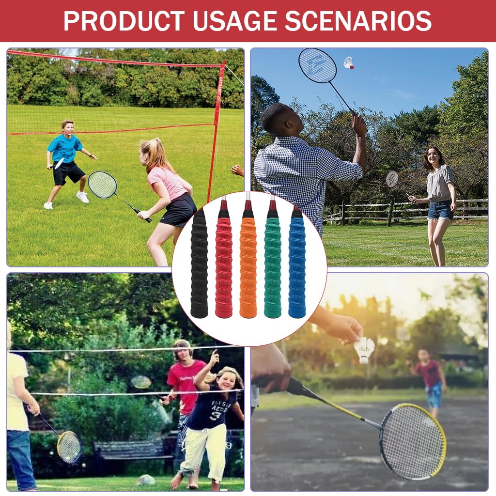 Proberos Tennis Racket Grip Tape for Badminton and Pickleball featuring 0.75 mm PU Material | Anti Slip Sweat Absorption Overgrip Set