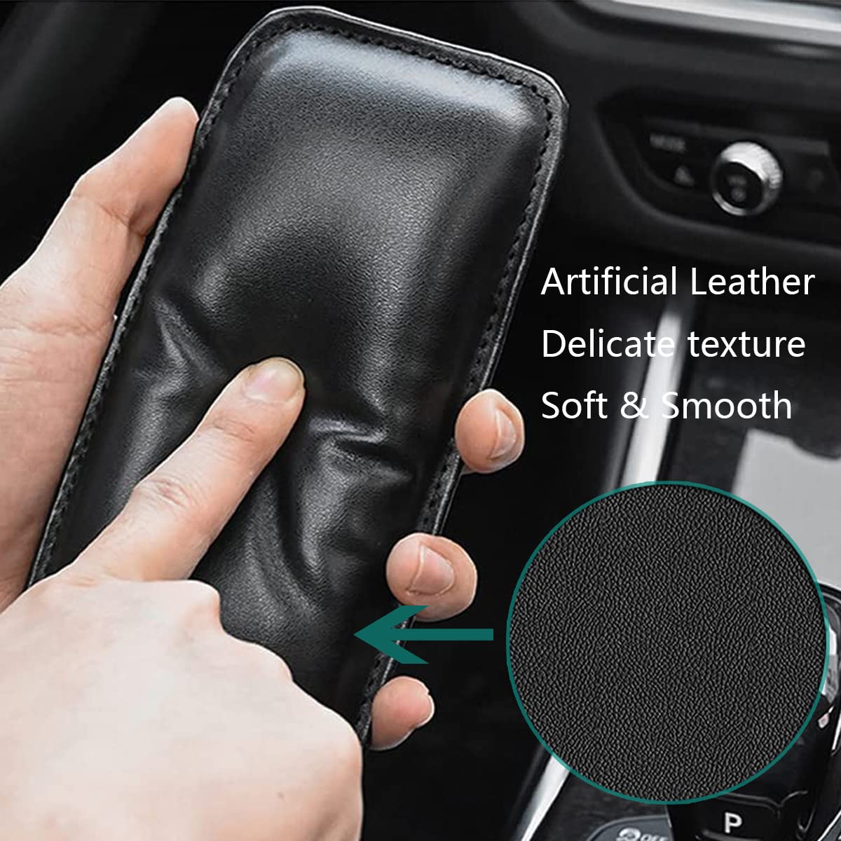 STHIRA  2 Pack Car Knee Cushion Pad, Auto Center Console Side Knee Leg Armrest Elbow Cushion Soft Pad, Elastic Thigh Support Comfort Pillow Foot Knee Pain Relief Leaning Pad Car Interior Accessories