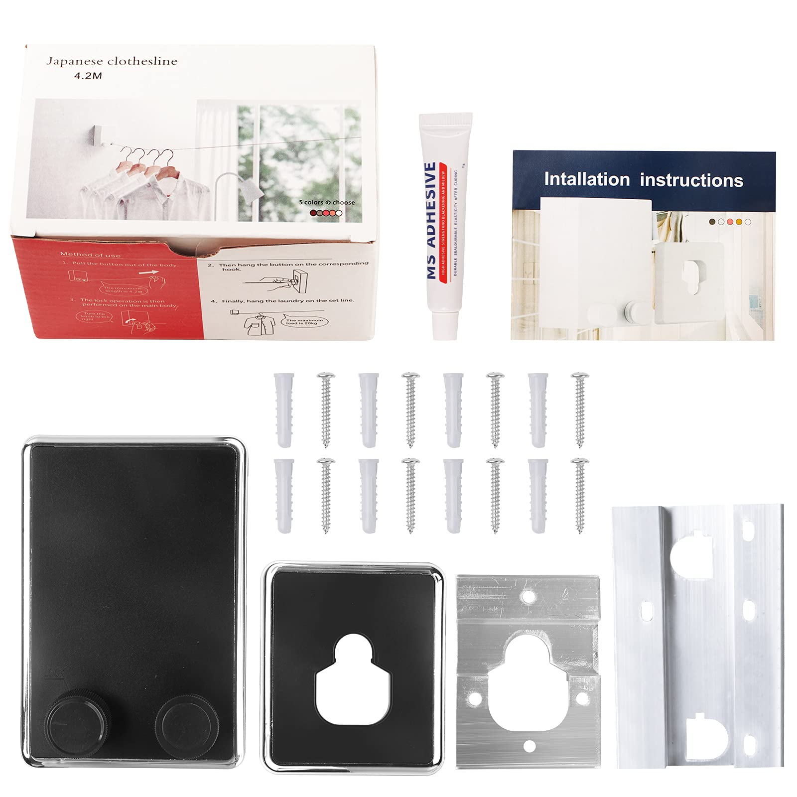 PALAY Adjustable Retractable Clothesline for Home and Hotel Use with 4.2m Length and Safety Lock | Stainless Steel and ABS Shell Holds up to 44 lbs