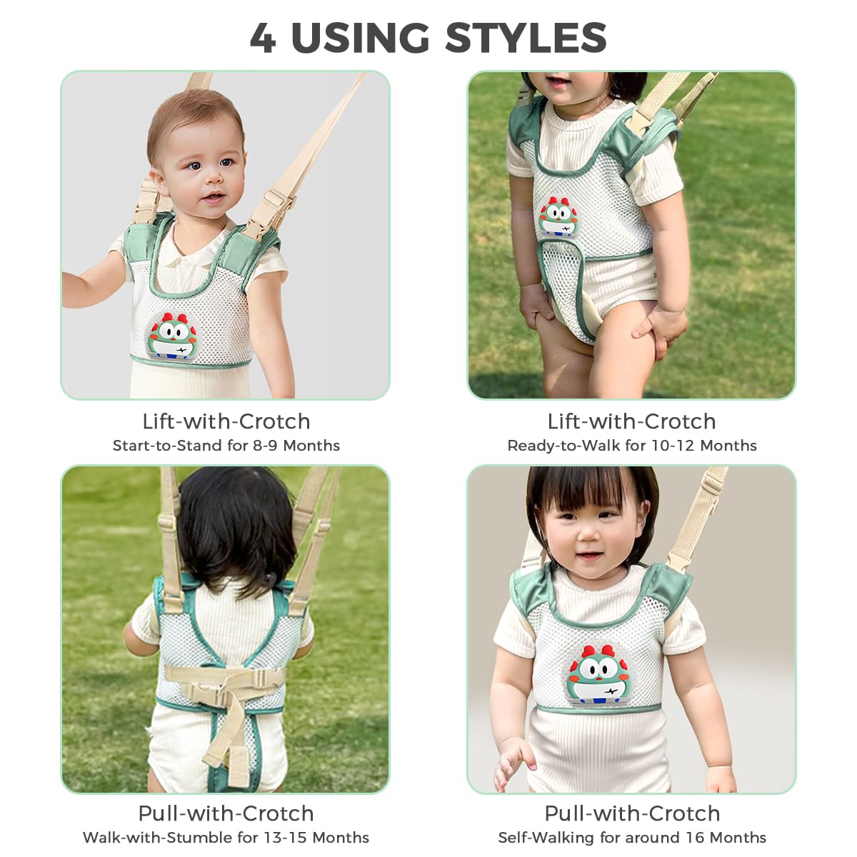 SNOWIE SOFT Baby Walking Supporter Harness for 8–24 Month Toddlers with Adjustable Safety Fit and Anti‑Open Quick Release Buckles
