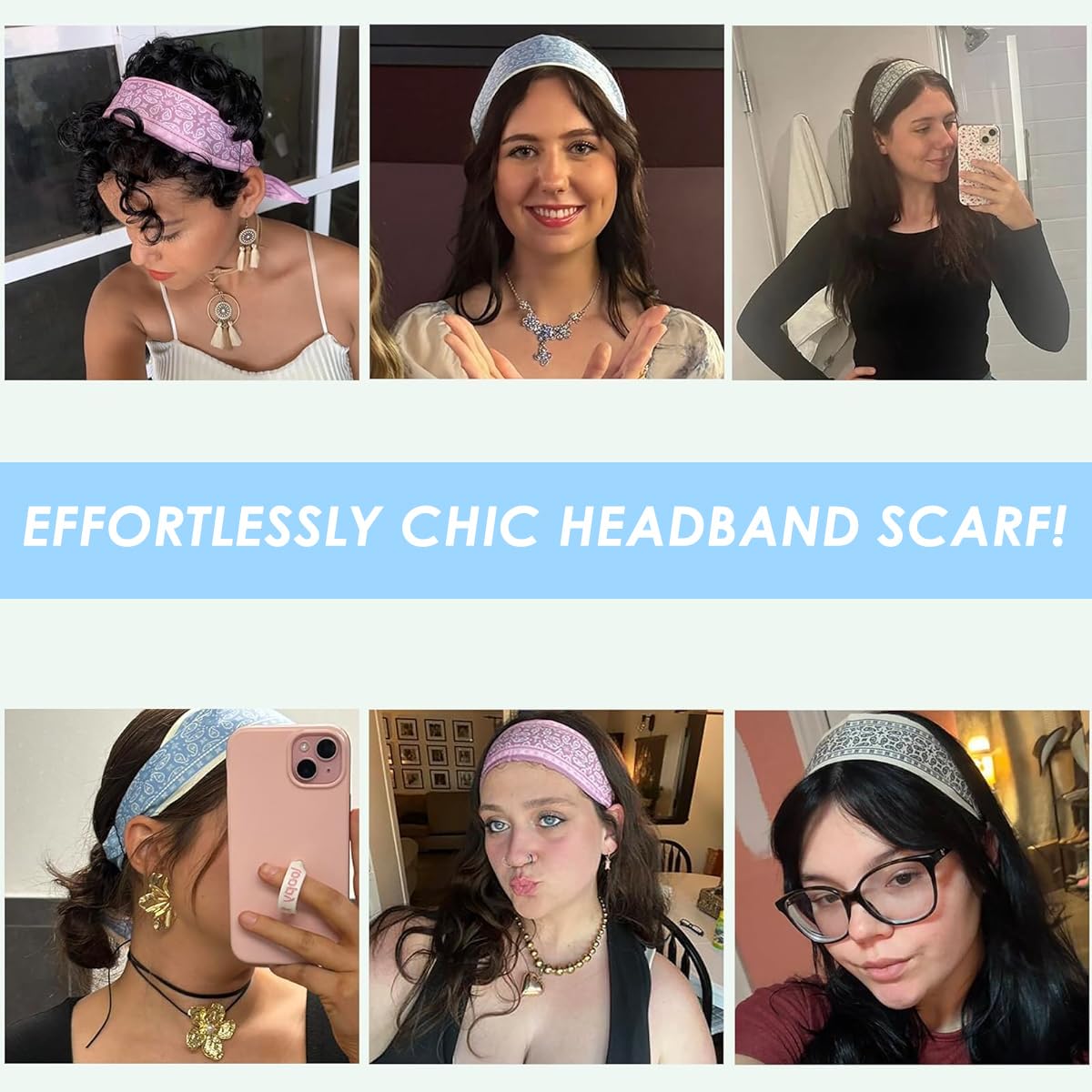 SANNIDHI Hair Scarf for Women featuring 34x2.4 in Silk Design Pack of 4 | Floral Styling Accessory