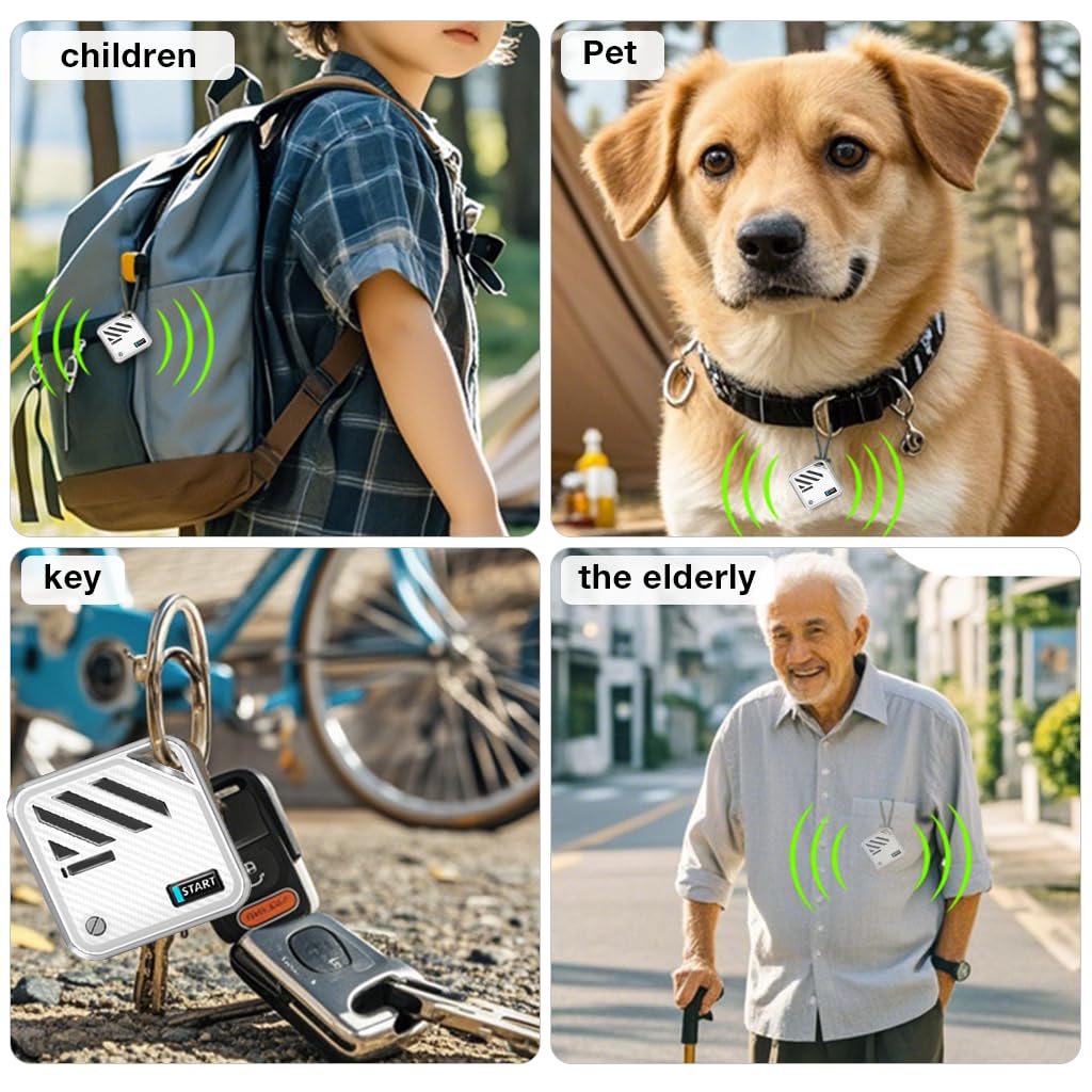 Verilux Air Item Finder for iOS with Loop Hole Bluetooth Tracking | Compact 3.2x3.2x0.94 cm White