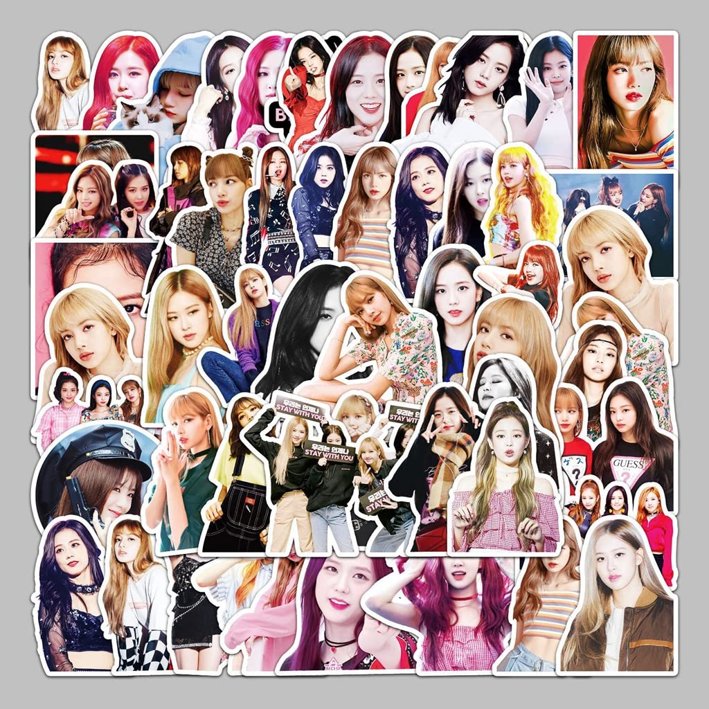 HASTHIP BLACKPINK Stickers for Laptop and Scrapbook featuring 52 pcs PVC Waterproof Set