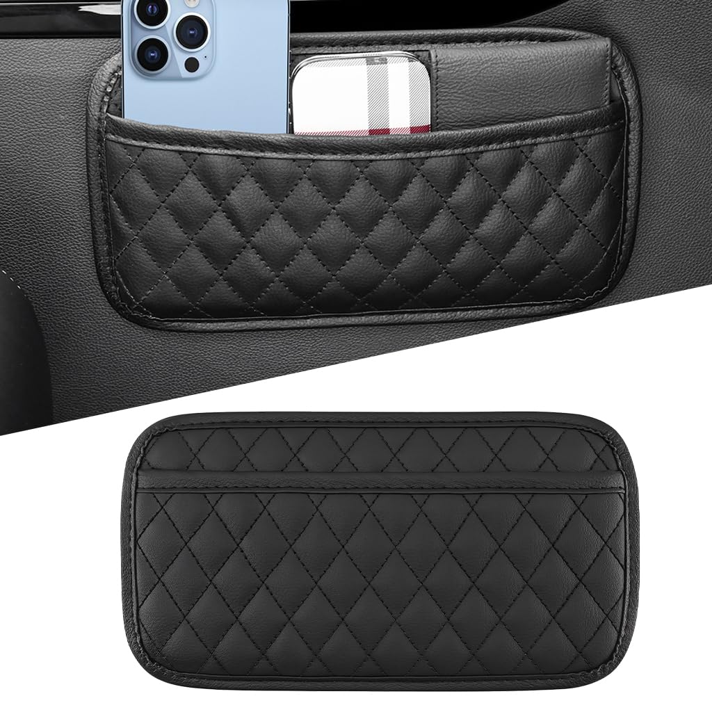 STHIRA Car Phone Storage Organizer for Dashboard and Door Use with Self Adhesive PU Design 25.5x14.5cm