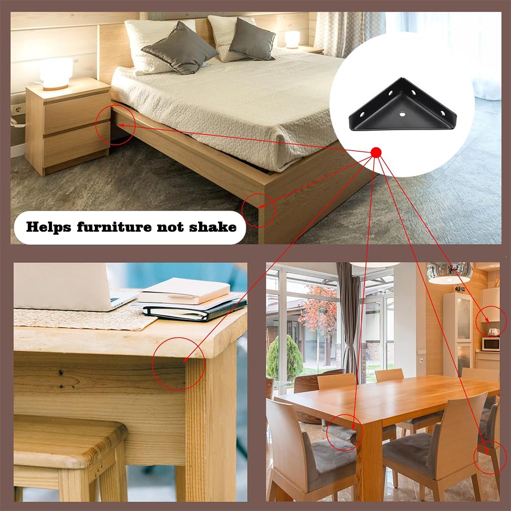 Serplex Corner Braces for Furniture and Shelves featuring 90 Degree Steel L Brackets 8PCS Set
