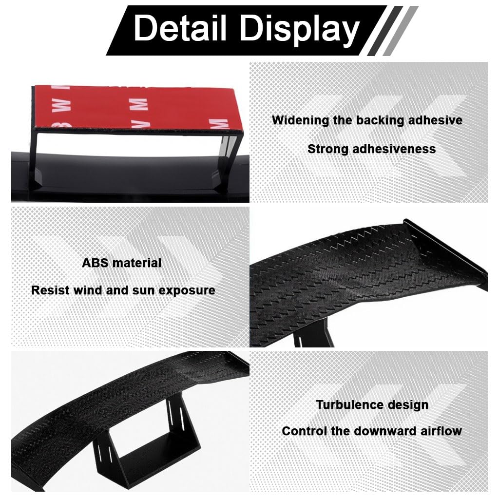 STHIRA Decorative Car Spoiler Wings for RC Cars with Self Adhesive 2Pcs 6.6 in Set | Realistic Tail Ornaments