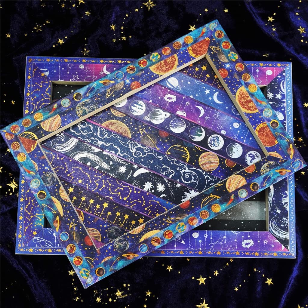 HASTHIP Washi Tape Set for Journals and Scrapbooking featuring 19 Rolls Gold Foil Galaxy Design
