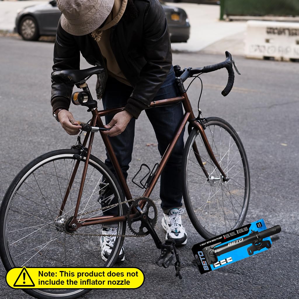 Proberos Bicycle Pump for Outdoor Emergencies with 9.84 in Mounting Bracket | 80 PSI Presta & Schrader Compatibility