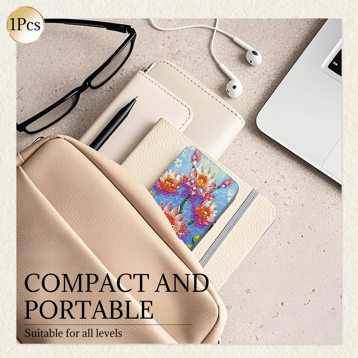 HASTHIP Flower Diamond Art Kits for Adults with Special Shaped Rhinestones | DIY Eyeglasses Case Painting Set for Beginners