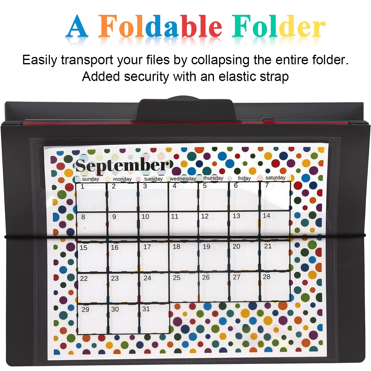 Climberty A4 Hanging File Organizer for Wall Mount with 6 Color Pockets 36x88cm | Polypropylene Folder Carrier