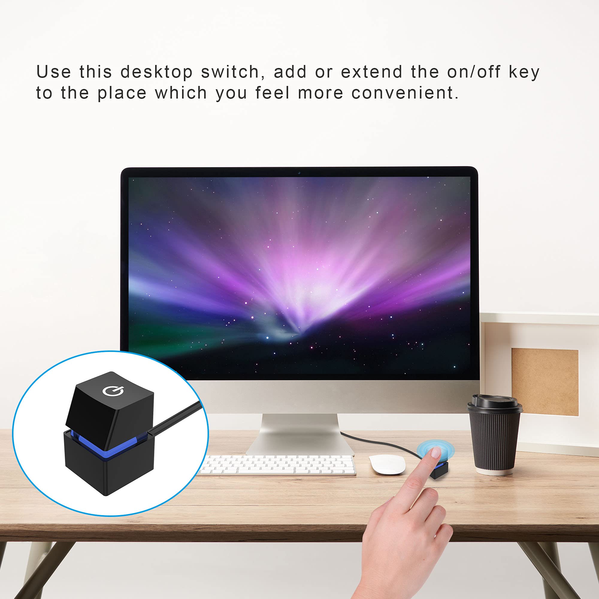 Verilux Computer Power Switch for Desktop PCs with External Remote Start Button | Ideal for Home Office Use