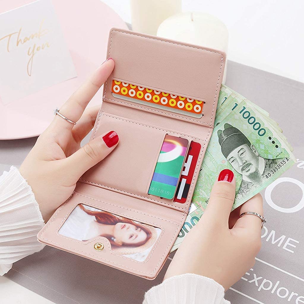 PALAY Womens Wallet for Everyday Use with Multiple Card Slots and Holders Pink 2 PCS