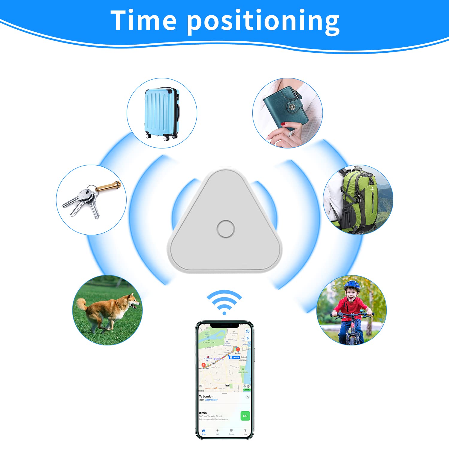 Zibuyu Bluetooth Key Finder for Keys Wallets and Pets with Silicone Loop | Compact 1.47in Design and App Control