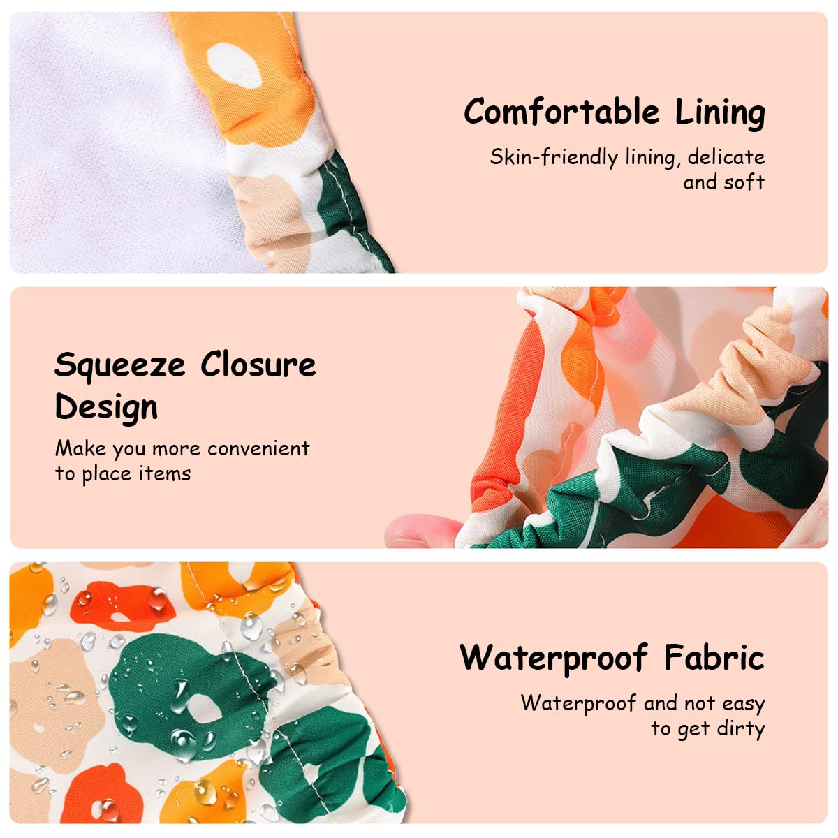 MAYCREATE Small Pouches for Women featuring Self Closing Design and Oxford Fabric | 6pcs 13x13cm Travel Organizer